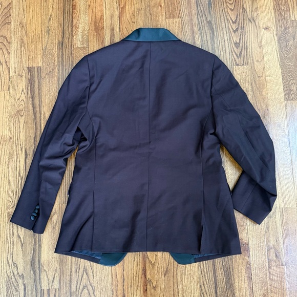 BONOBOS MENS TUXEDO FORMAL DINNER JACKET SHAWL LAPPEL DARK BURGUNDY SLIM 40R - Picture 2 of 5